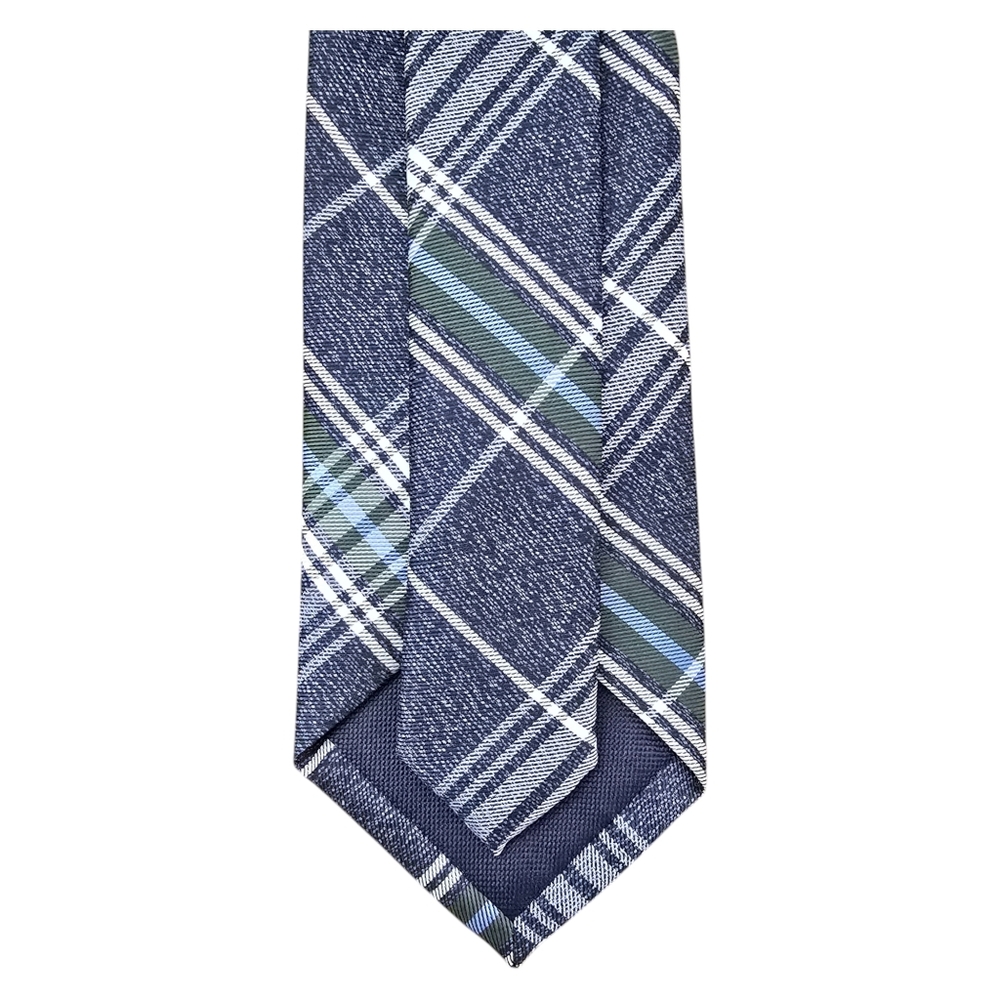 Club Room Gaudier Mens Plaid Tie White Shades of Blue Green Polyester - Picture 5 of 6